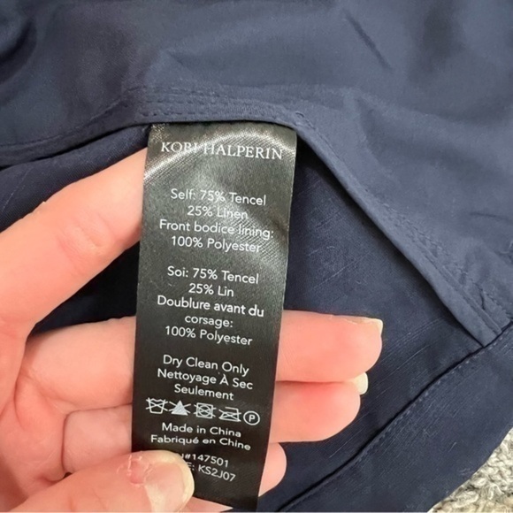 Kobi Halperin Button Starr Jacket Womens Navy Military tencel size medium - Picture 9 of 10